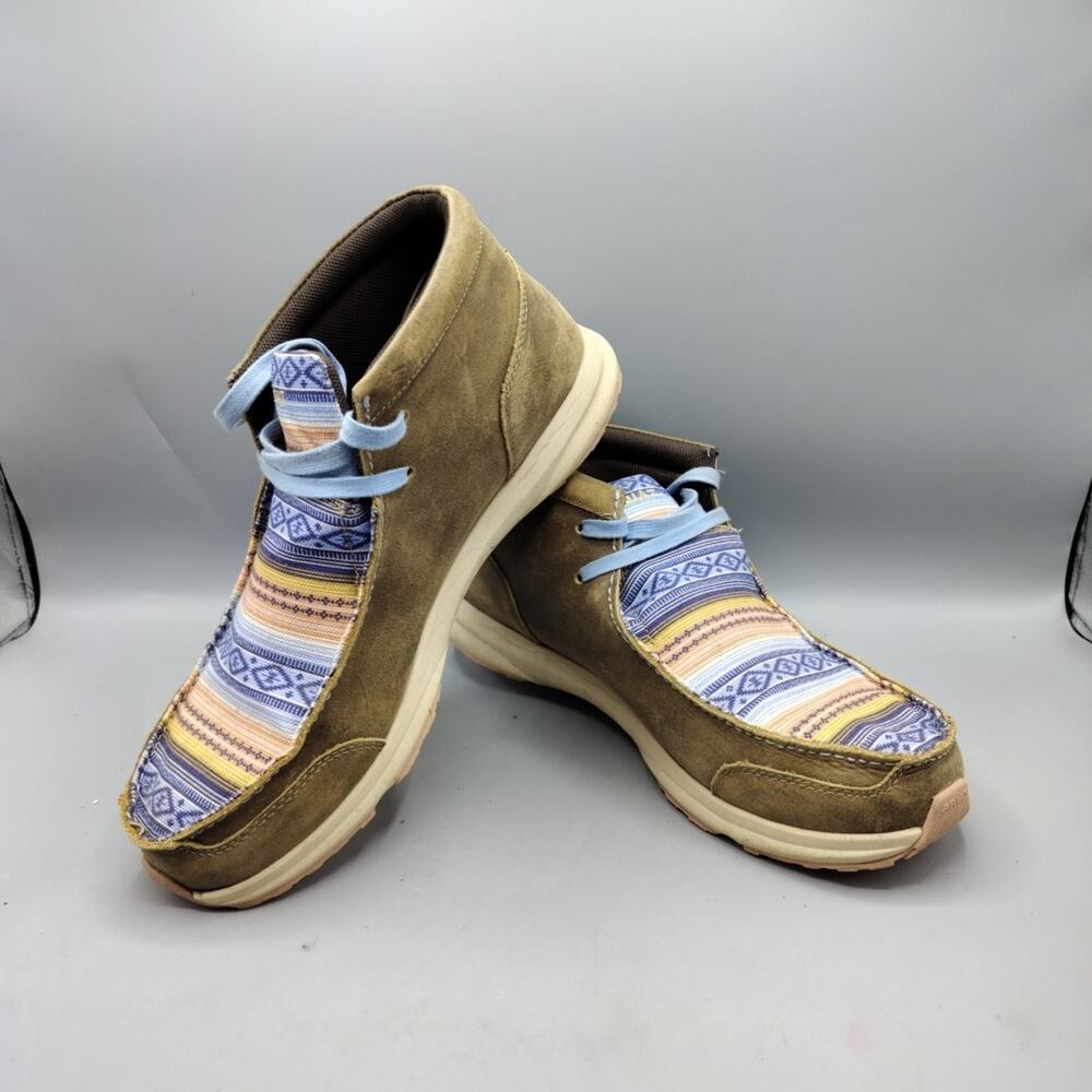 Ariat Spitfire Boots Leather Western Woman 11B Relaxed Moc Lace up 10027345